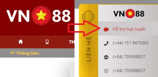 Cách liên hệ hỗ trợ trực tuyến vn88 - VN88