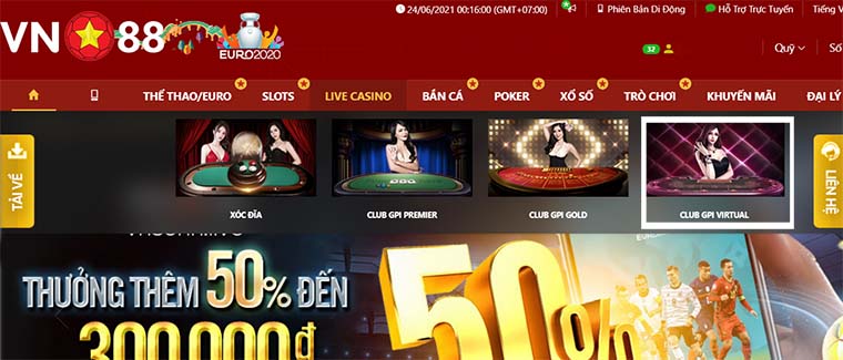 CLB GPI Virtual Vn88 - Casino ảo phiên bản đặc biệt tại nhà cái VN88