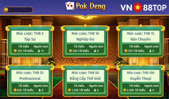 Pok Deng - Game bài thái lan siêu hấp dẫn tại nhà cái VN88